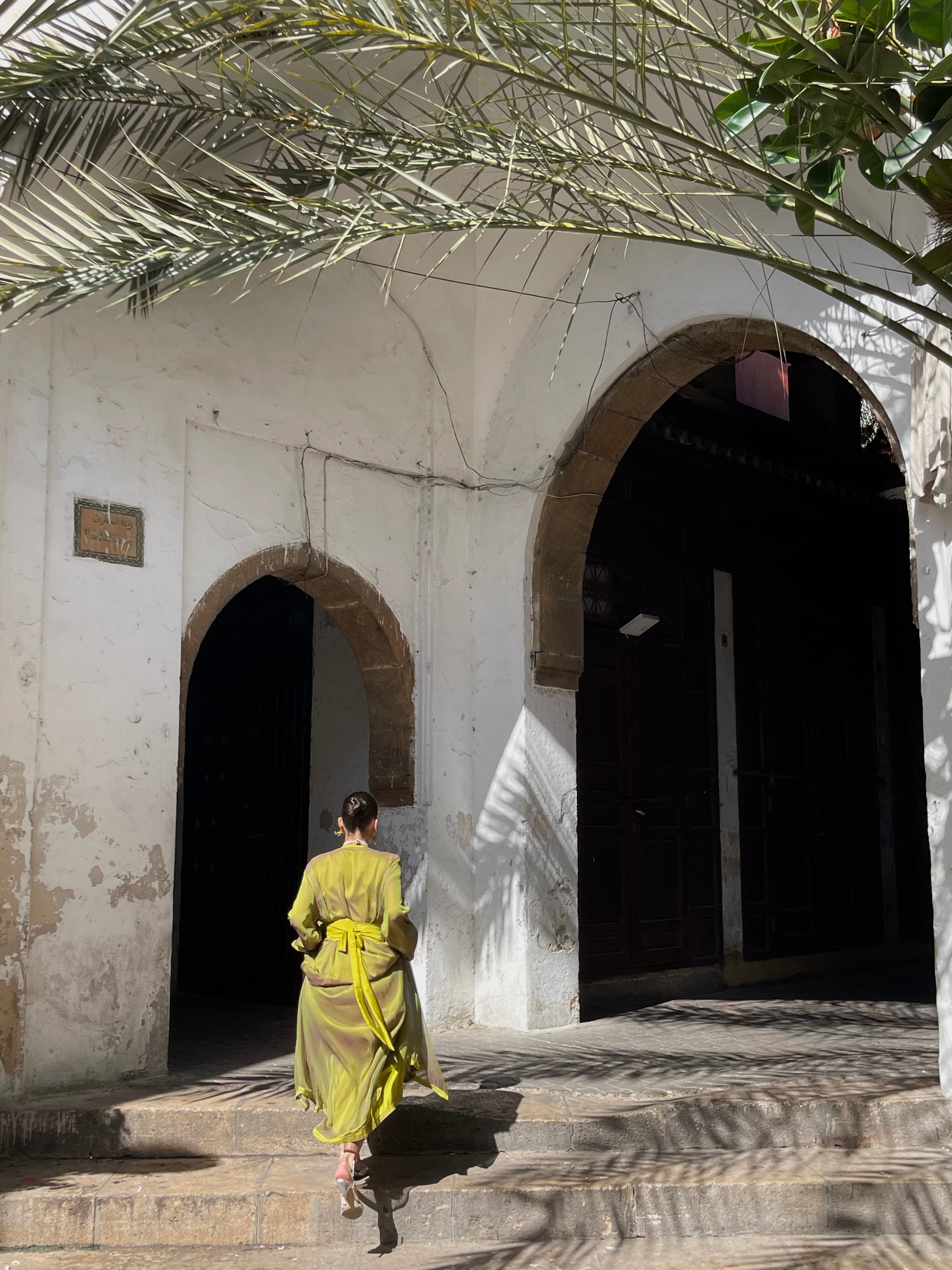 Green-Purple Changing Silk Caftan