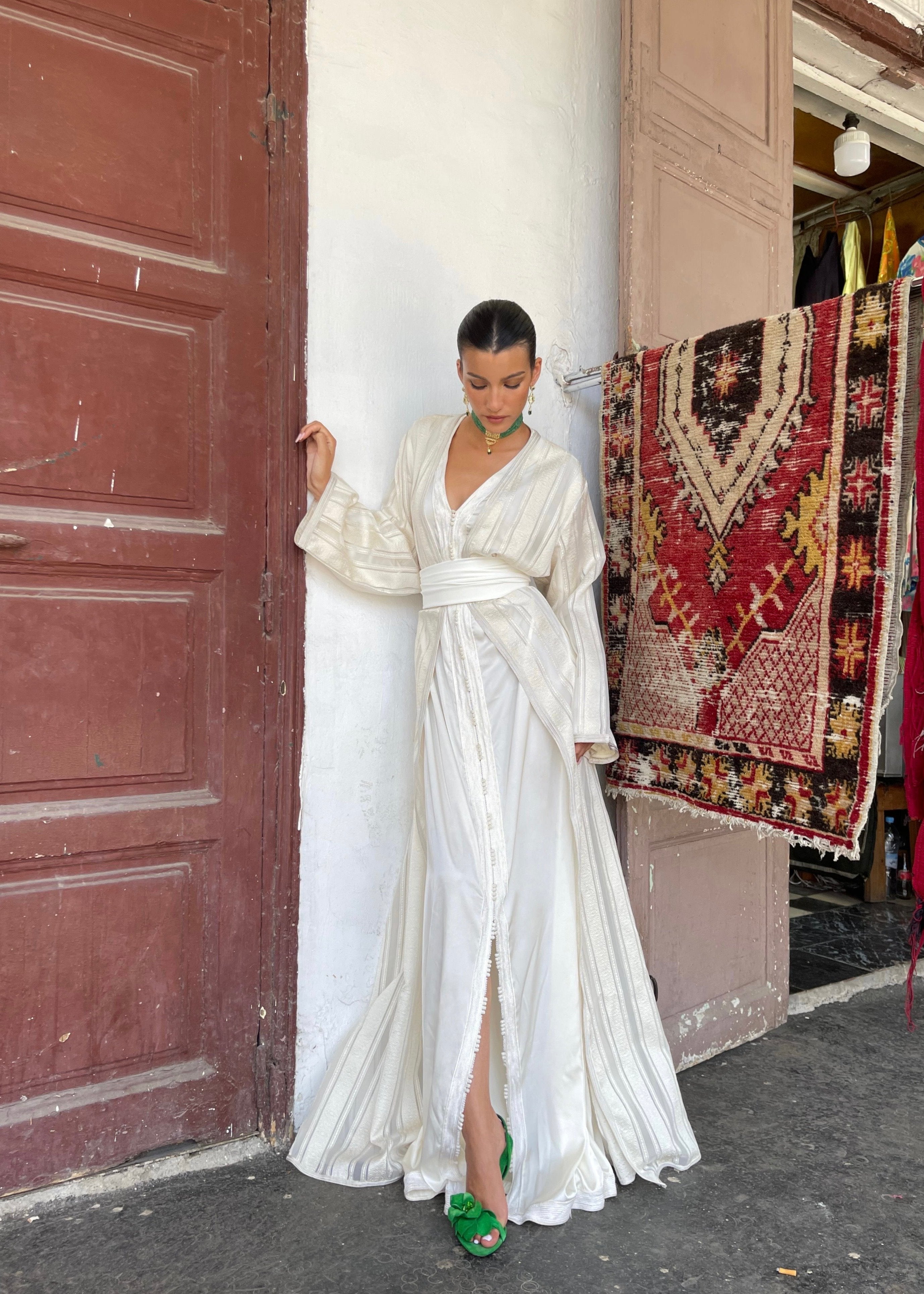 Caftan Mariée Blanc en Organza