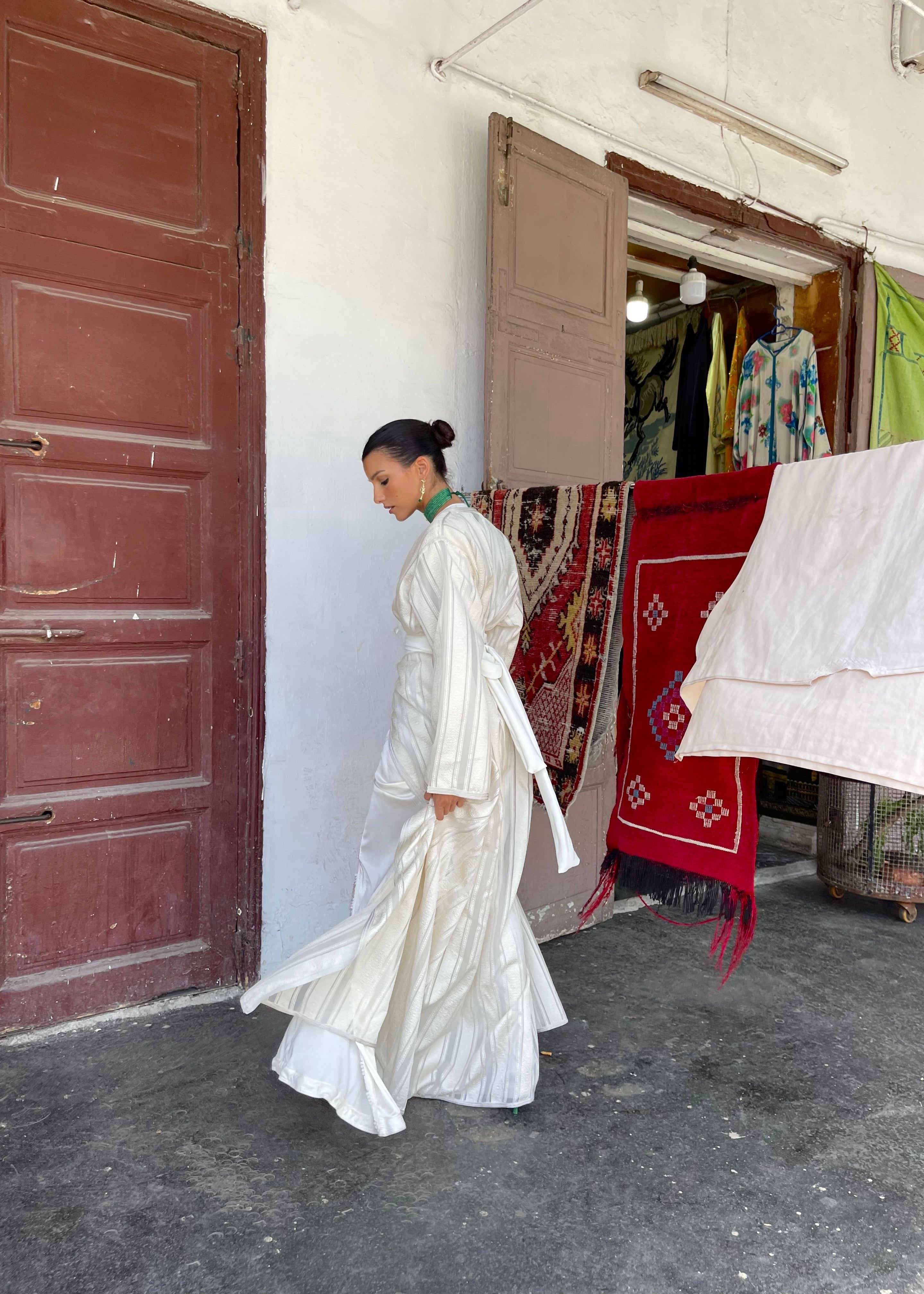 Caftan Mariée Blanc en Organza