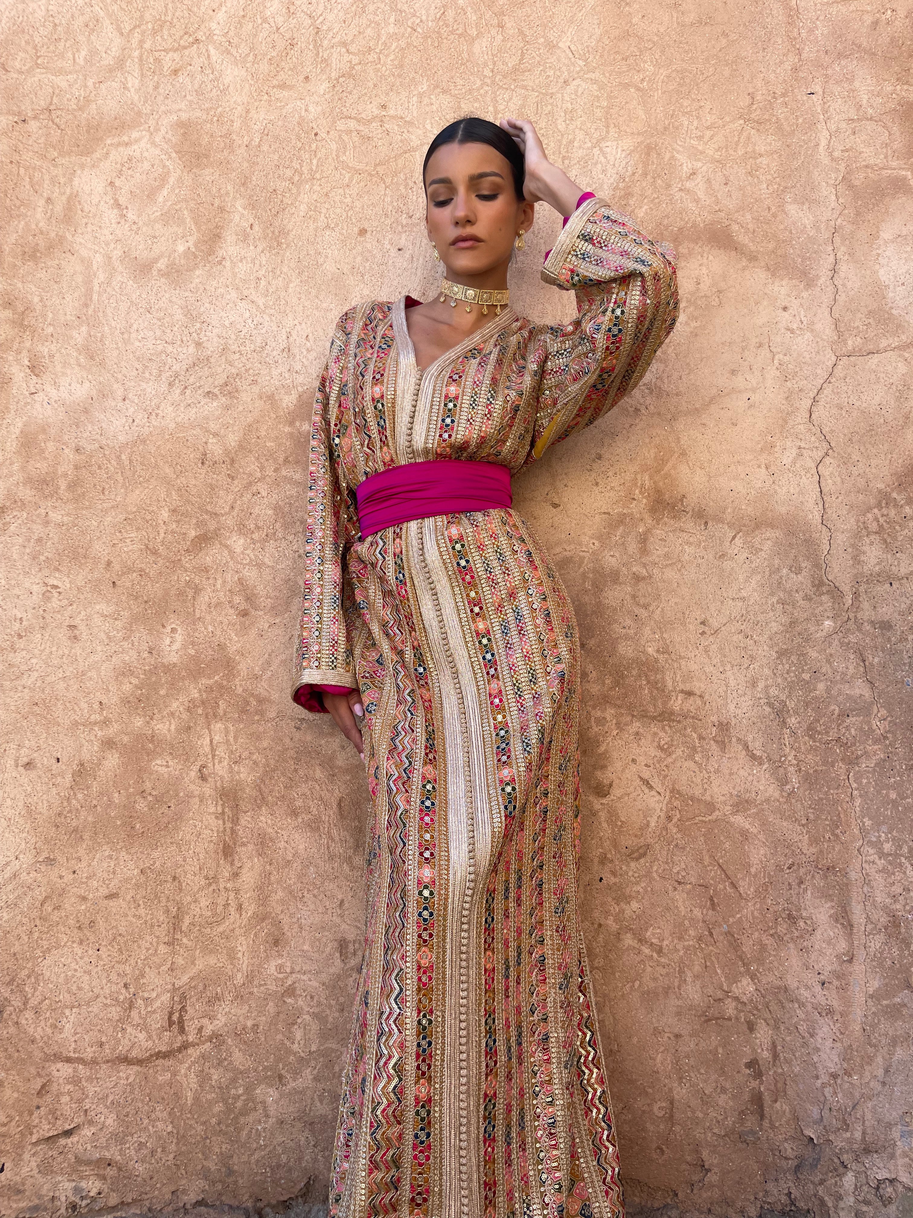 Caftan Brocart Coloré